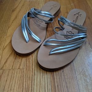 Silver Italian leather shoes